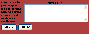 VOTE INTO HALL OF FAME
